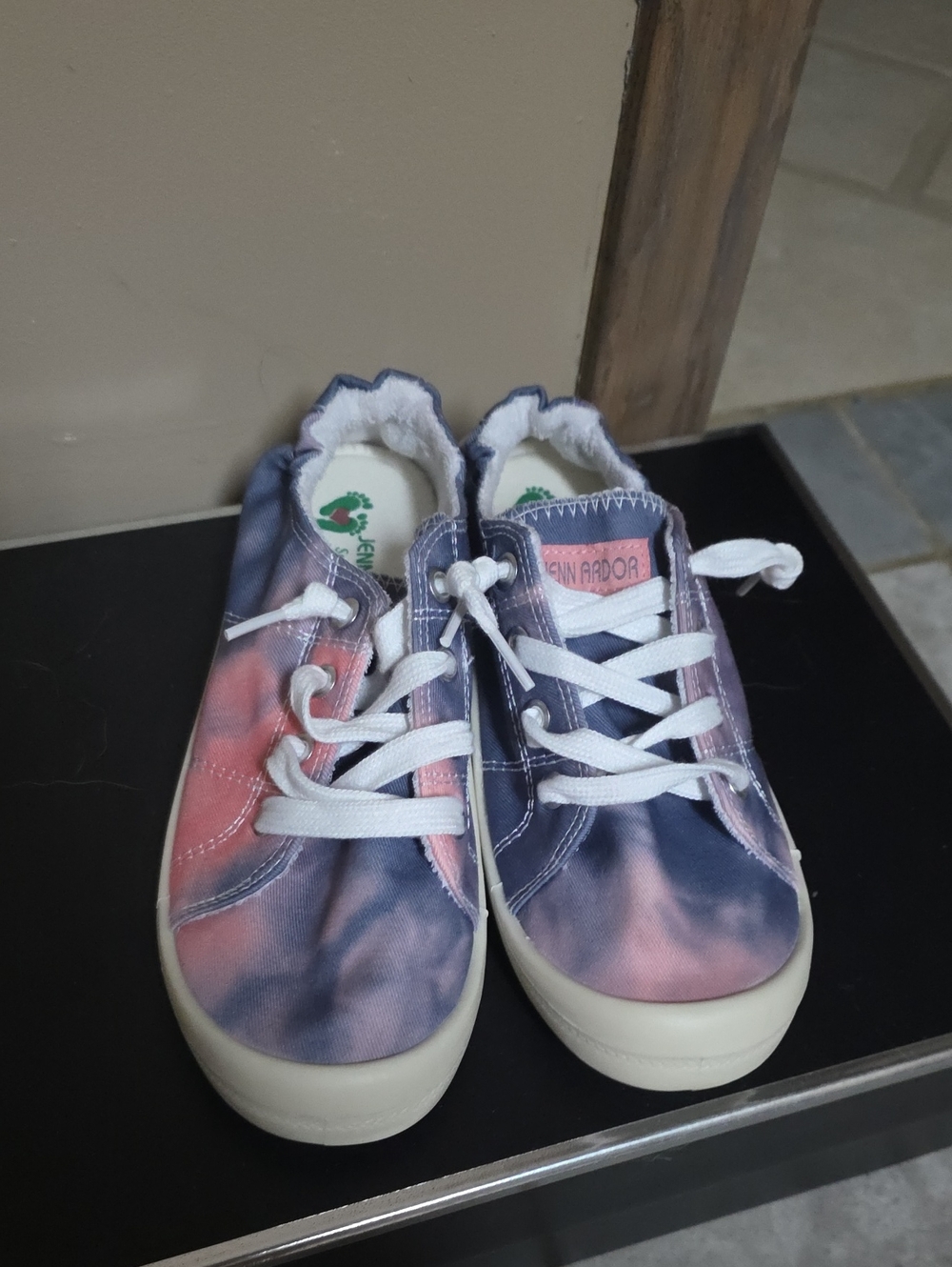 Jenn Ardor Tie-Dye Lace-Up Sneakers in Pink and Blue